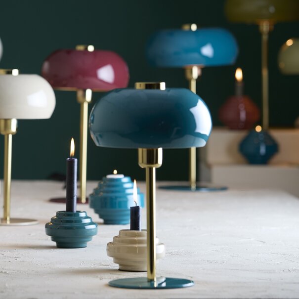 Light en Living Tafellamp Ø22x34 cm SURIN glans blauw+goud