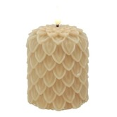 LED-B Kaars Dennenkegel Lyon S beige - 8,5 x 8,5 x 10 cm