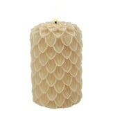 LED-B Kaars Dennenkegel Lyon M beige - 8,5 x 8,5 x 12,5 cm