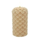 LED-B Kaars Dennenkegel Lyon L beige - 8,5 x 8,5 x 15 cm