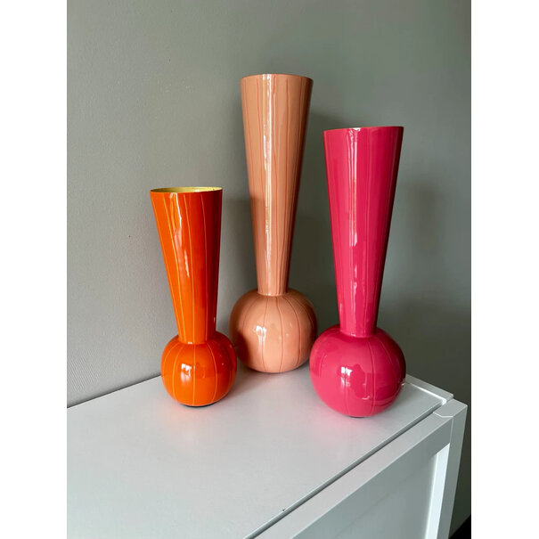 Light en Living Set van 3 gekleurde vazen TODI - Oranje/Roze