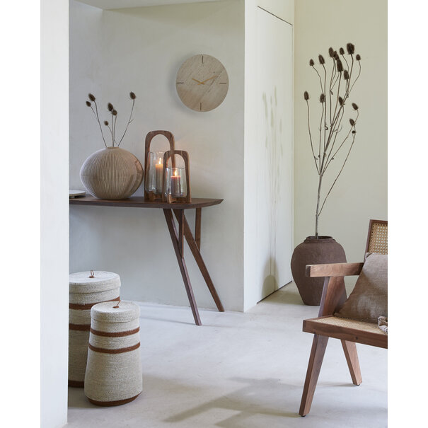 Light en Living Windlicht Ø26x48 cm ANOSY glas helder+hout naturel