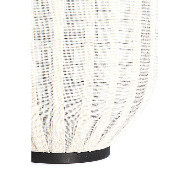 Light en Living Windlicht Ø26X36 DEZULO Linnen Naturel+zwart hout