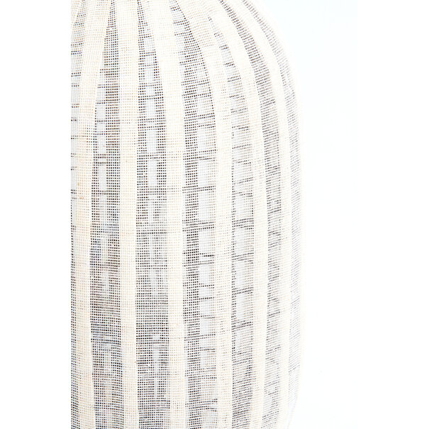Light en Living Windlicht Ø26X36 DEZULO Linnen Naturel+zwart hout