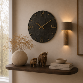 Wandklok Winton M zwart - Ø60CM