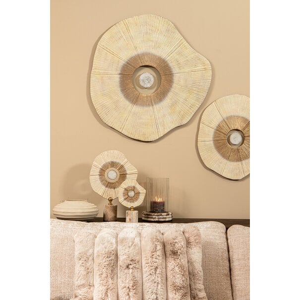 PTMD Ornament Rella Beige gegoten aluminium met marmer L