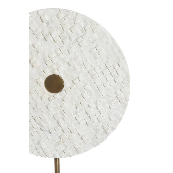 Light en Living Ornament op voet 35x12x50 cm YVO marmer wit+antiek brons