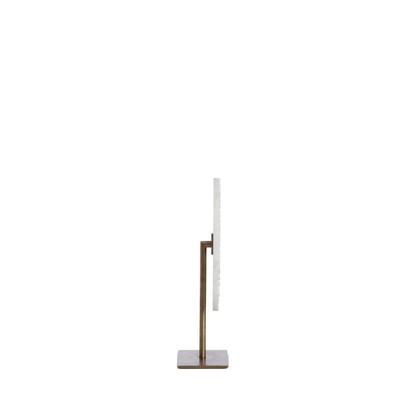 Light en Living Ornament op voet 35x12x50 cm YVO marmer wit+antiek brons