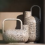 Vaas deco 25x14x24 cm SERRES keramiek crème+zwart