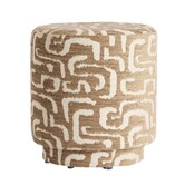 Poef Ø40x44 cm DAVONTE groen-grijs+beige