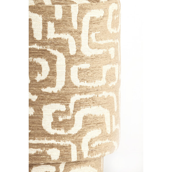 Light en Living Poef Ø40x44 cm DAVONTE groen-grijs+beige