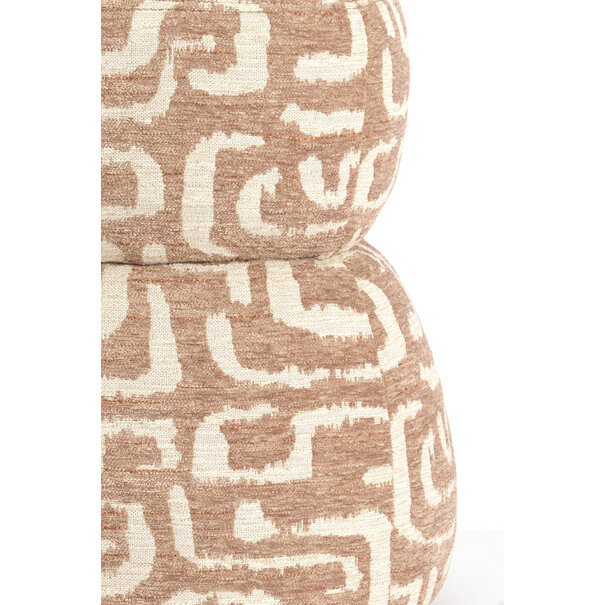 Light en Living Poef Ø40x46 cm LEYLA terra+beige