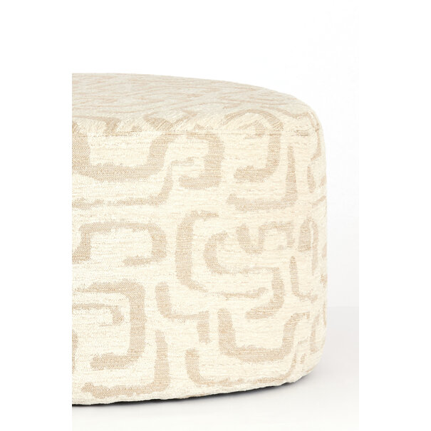 Light en Living Poef 68x68x35 cm LIBERIA beige+zand
