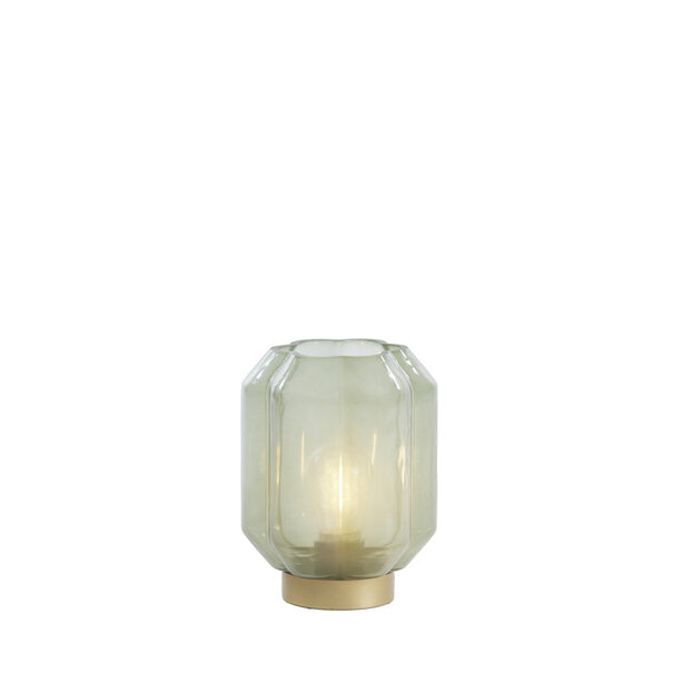 Light en Living Tafellamp LED Ø13x16,5 cm YVIAS glas melk groen+goud
