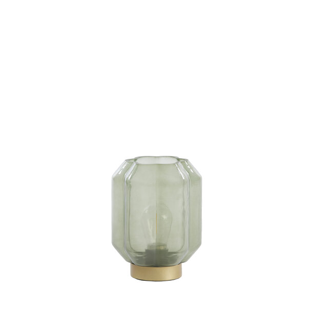 Light en Living Tafellamp LED Ø13x16,5 cm YVIAS glas melk groen+goud
