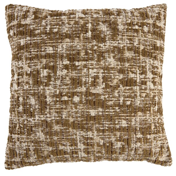 Light en Living Kussen 45x45 cm SALIDA olijfgroen + crèmekleurig met veren gevuld