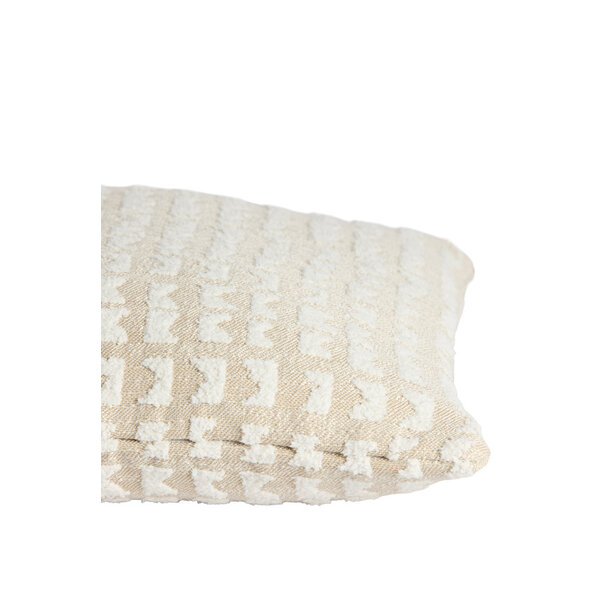 Light en Living Kussen 45x45 cm SONTRA beige+crème veren gevuld