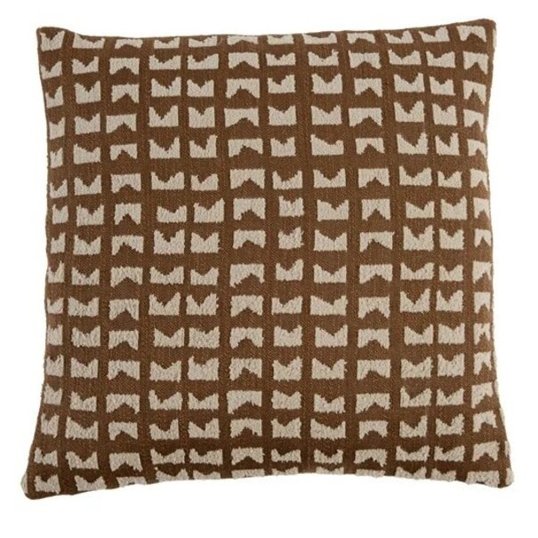 Light en Living Kussen 45x45 cm SONTRA donker bruin+taupe veren gevuld