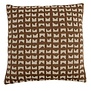 Kussen 45x45 cm SONTRA donker bruin+taupe veren gevuld