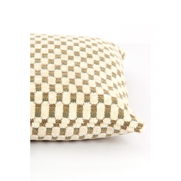 Light en Living Kussen 45x45 cm KASSEL mint groen+crème veren gevuld