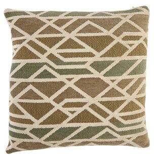 Kussen 45x45 cm FULDOS mint groen+crème veren gevuld