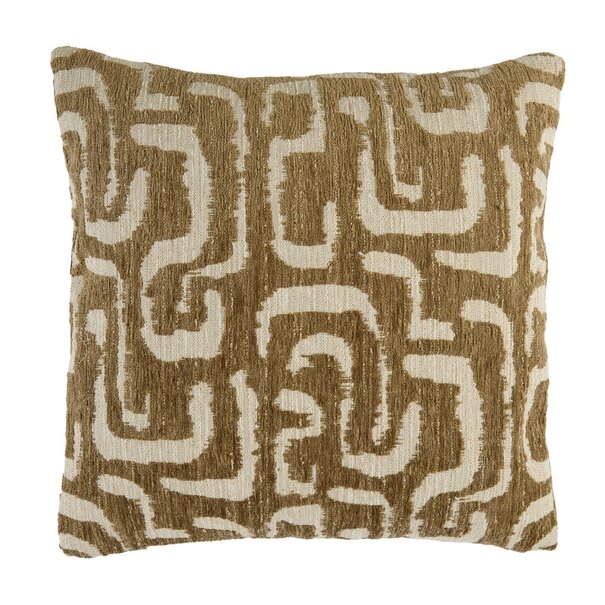 Light en Living Kussen 45x45 cm ALZEY groen-grijs+beige veren gevuld