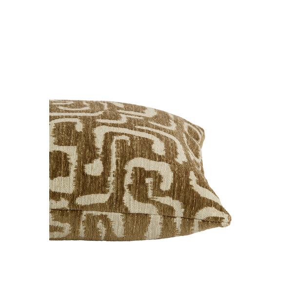 Light en Living Kussen 45x45 cm ALZEY groen-grijs+beige veren gevuld