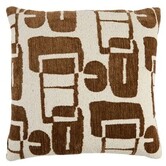 Kussen 45x45 cm LYSS donker bruin+crème veren gevuld