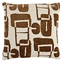 Kussen 45x45 cm LYSS donker bruin+crème veren gevuld