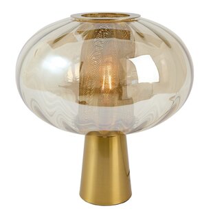 Tafellamp Ø35x38 cm MINDELO glas amber+goud