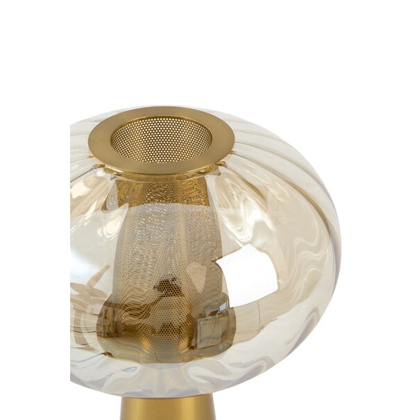 Light en Living Tafellamp Ø35x38 cm MINDELO glas amber+goud