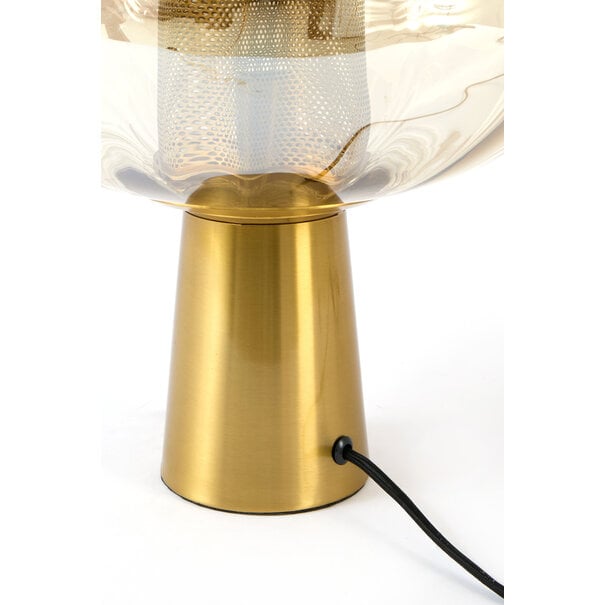 Light en Living Tafellamp Ø35x38 cm MINDELO glas amber+goud
