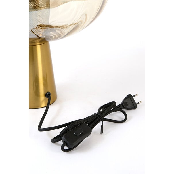 Light en Living Tafellamp Ø35x38 cm MINDELO glas amber+goud