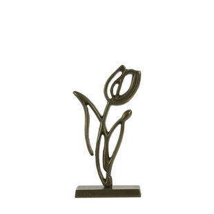 Ornament op voet 17x6x35 cm TULIPANU antiek brons