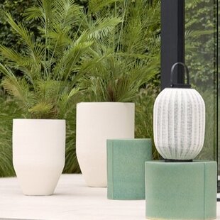 Pot deco Set van 3 Ø30x46 + Ø40x55 + Ø52x71 cm SIROLO crème