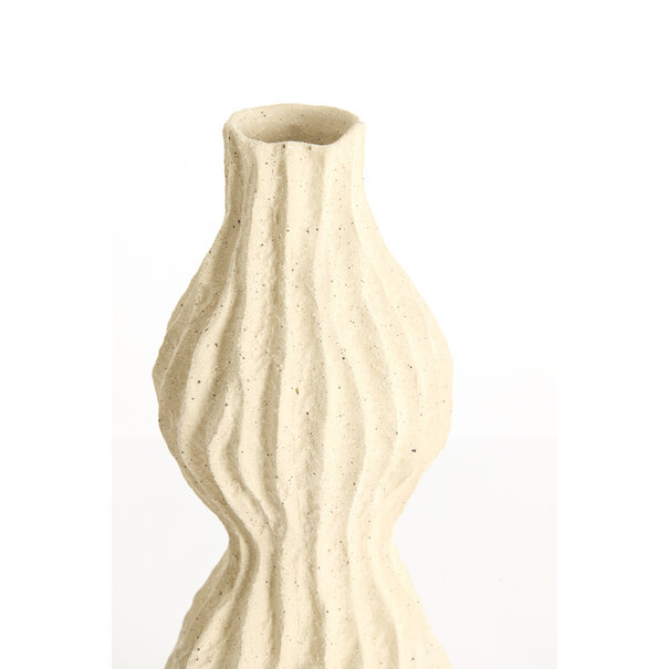 Light en Living Vaas deco 16,5x15,5x39 cm VANIA keramiek crème