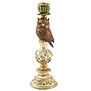 Kandelaar Ø9x26 cm OWL groen+goud
