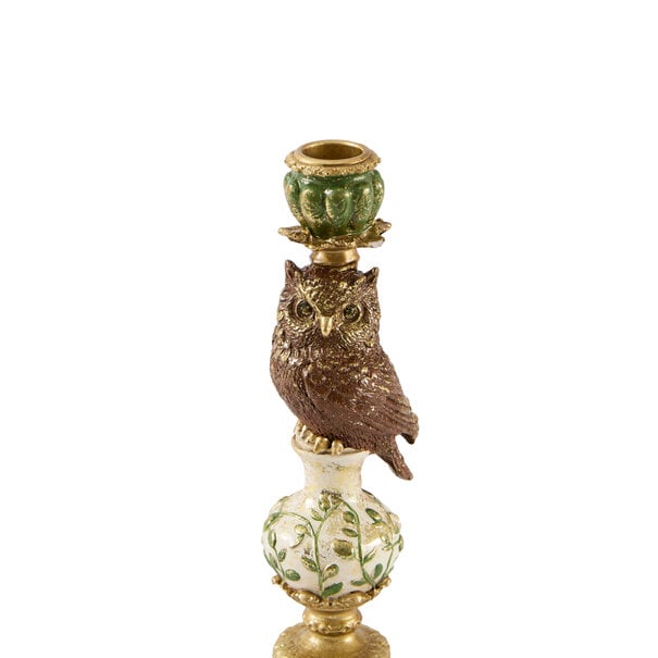Light en Living Kandelaar Ø9x26 cm OWL groen+goud