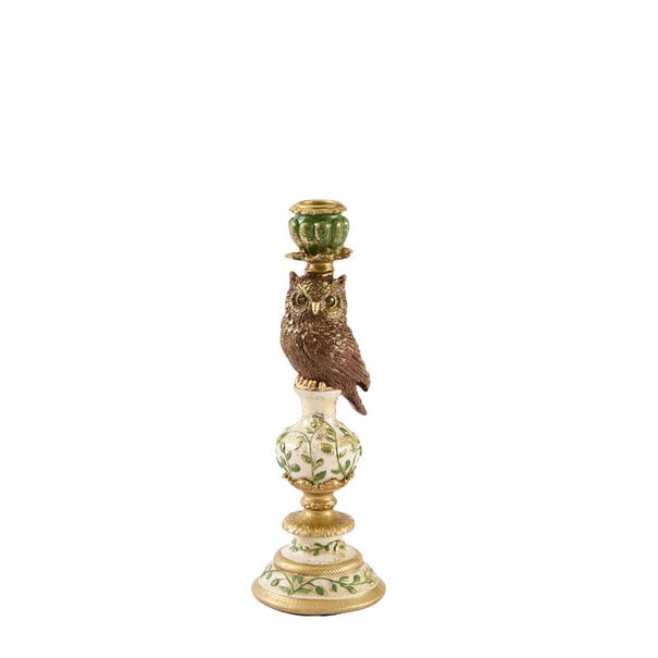 Light en Living Kandelaar Ø9x26 cm OWL groen+goud
