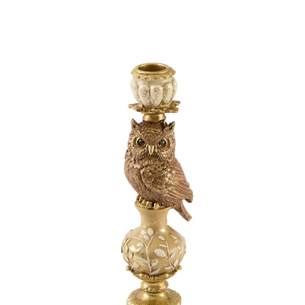 Light en Living Kandelaar Ø9x26 cm OWL zand+goud