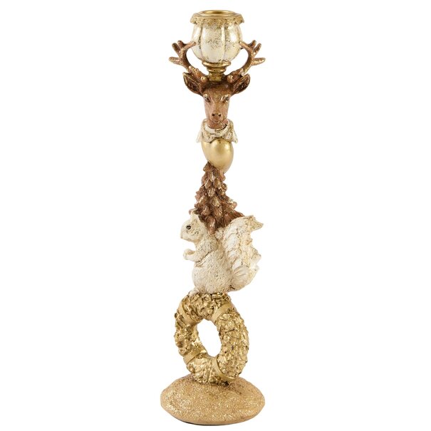 Light en Living Kandelaar 9,5x9x33 cm CERVINA zand+goud