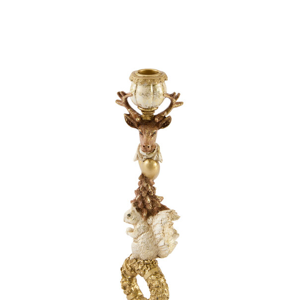Light en Living Kandelaar 9,5x9x33 cm CERVINA zand+goud