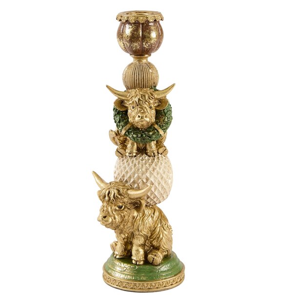 Light en Living Kandelaar 12x9,5x30,5 cm BULL goud+crème
