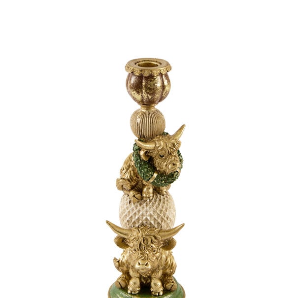 Light en Living Kandelaar 12x9,5x30,5 cm BULL goud+crème