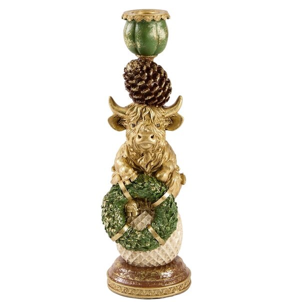 Light en Living Kandelaar Ø9,5x30,5 BULL cm goud+groen