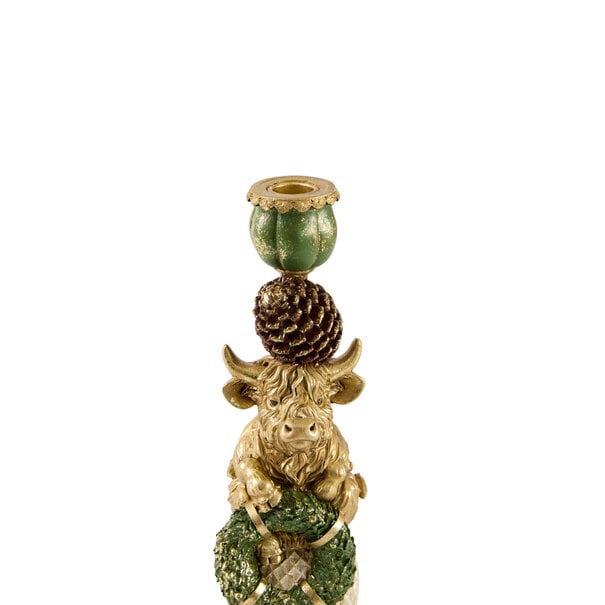 Light en Living Kandelaar Ø9,5x30,5 BULL cm goud+groen