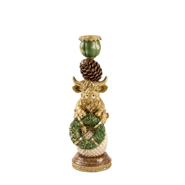 Light en Living Kandelaar Ø9,5x30,5 BULL cm goud+groen