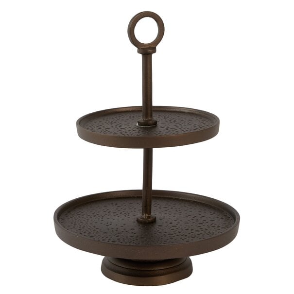 Light en Living Etagère 2 laags Ø24x37 cm LUTEK mat bruin-brons