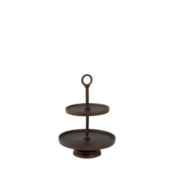 Light en Living Etagère 2 laags Ø24x37 cm LUTEK mat bruin-brons
