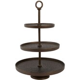 Etagère 3 laags Ø32x48 cm LUTEK mat bruin-brons